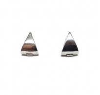 E000825 Genuine Sterling Silver Triangle Earrings Two Faces Solid |Stamped 925 Handmade
